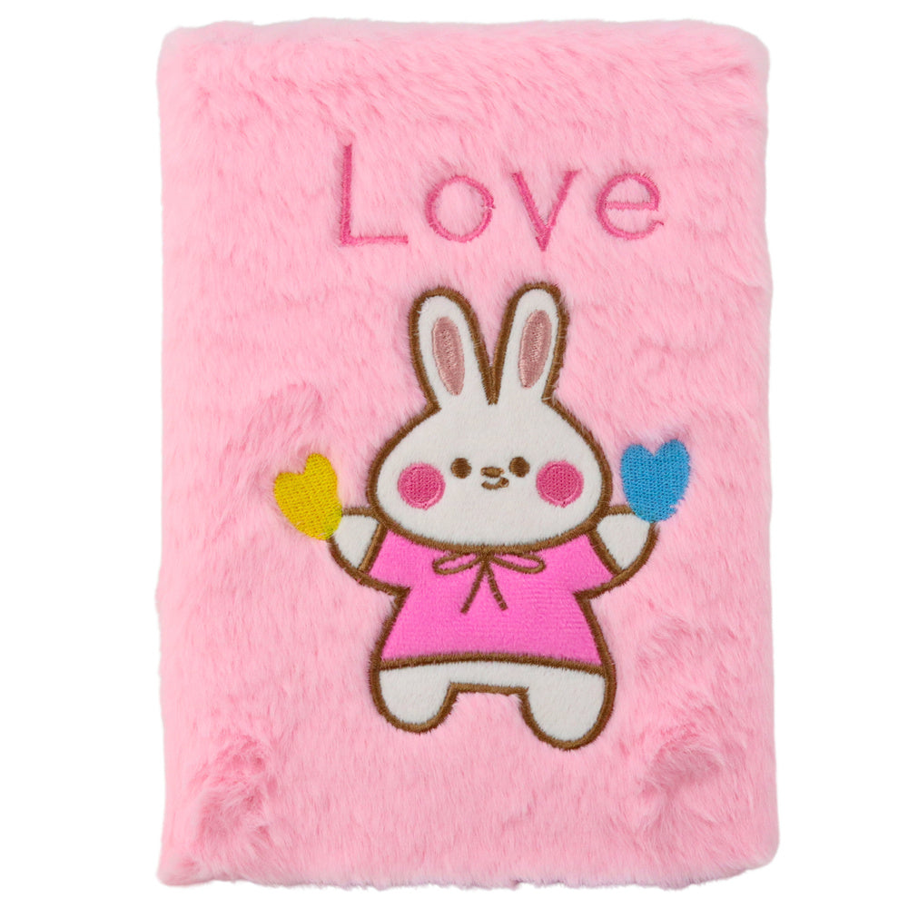Plyšový zápisník s králíčkem a nápisem Love růžový