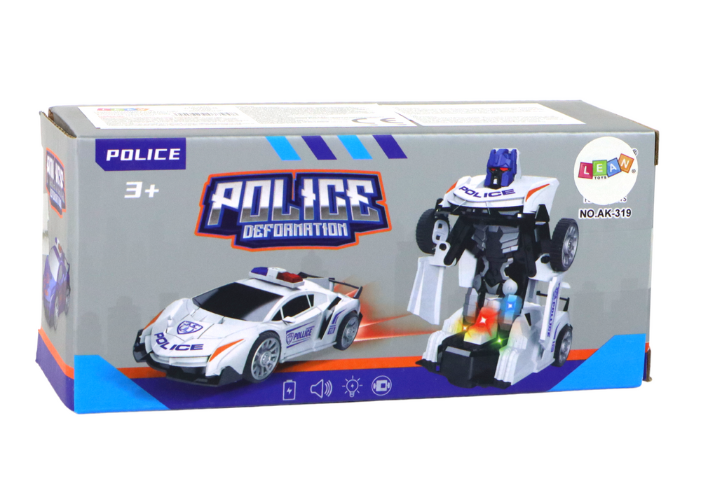 Policejní auto robot 2v1 – se světly a zvuky | modré