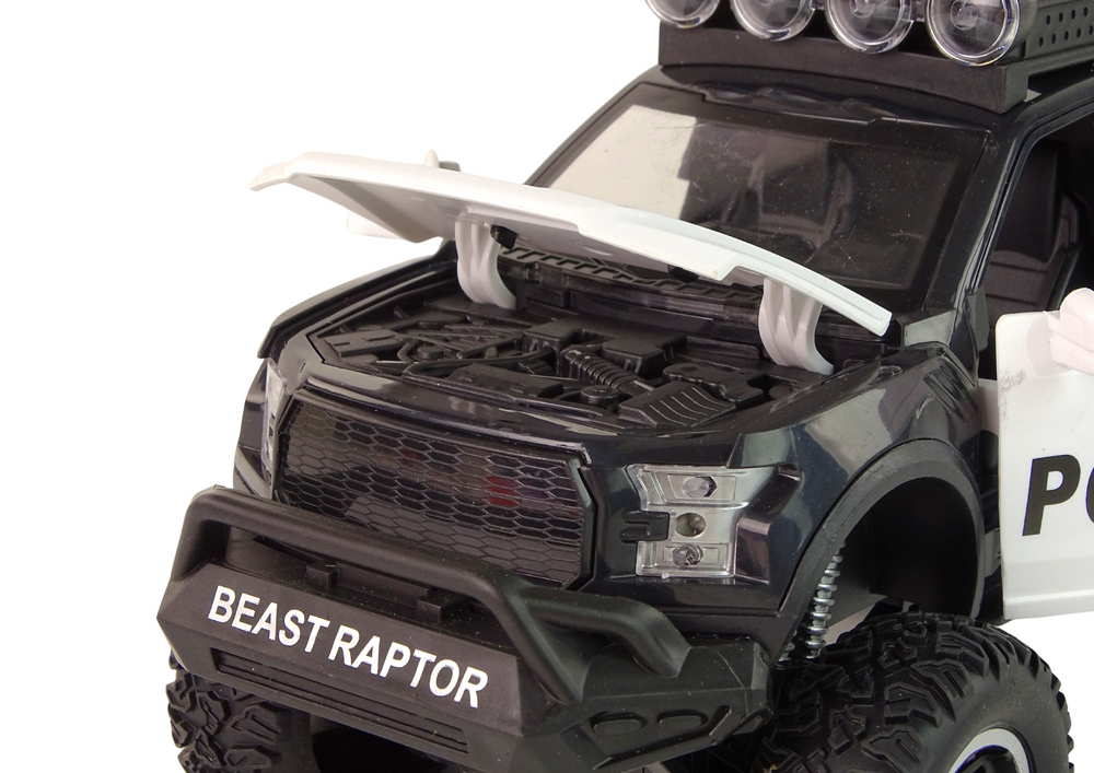 Policejní terénní auto Raptor – s otvíracími dveřmi | černé