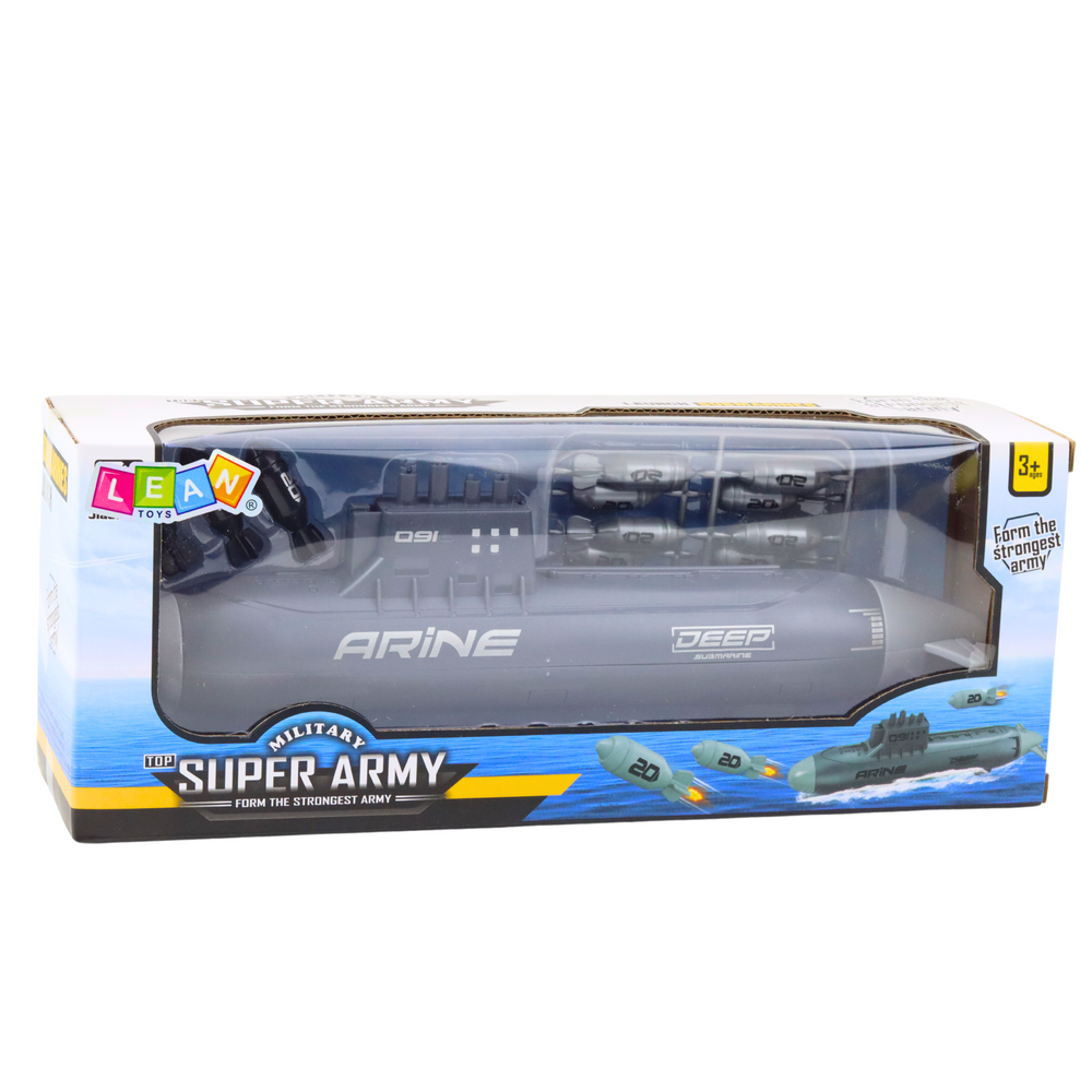 Ponorka s torpédy a friction pohonem 28cm tmavě šedá