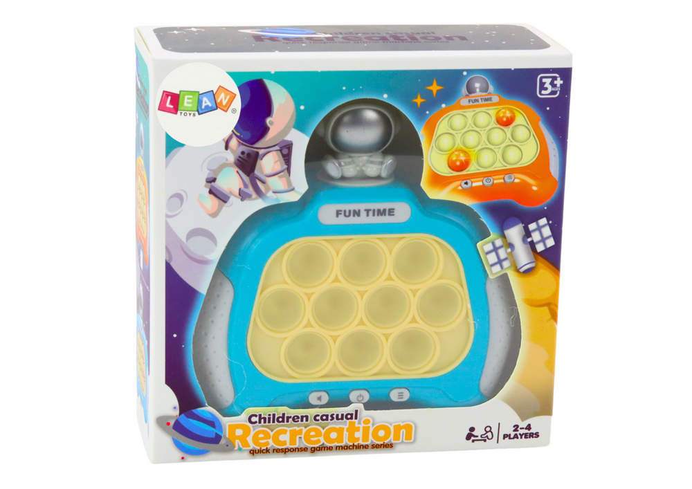 Pop It hra Wac A Mole kosmonaut se světly a zvuky modrý