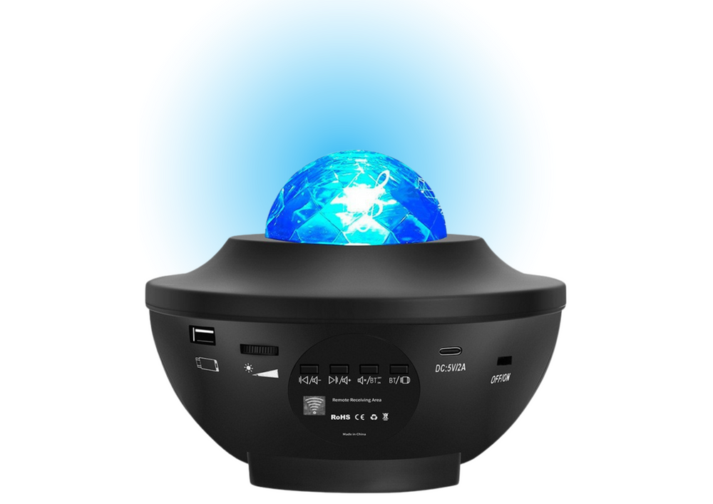 Projektor hvězd LED lampička s Bluetooth reproduktorem a pilotem