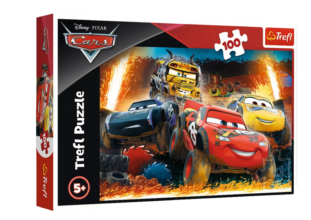 Puzzle 100 dílků Extrémní závod – Disney Cars 3 Trefl