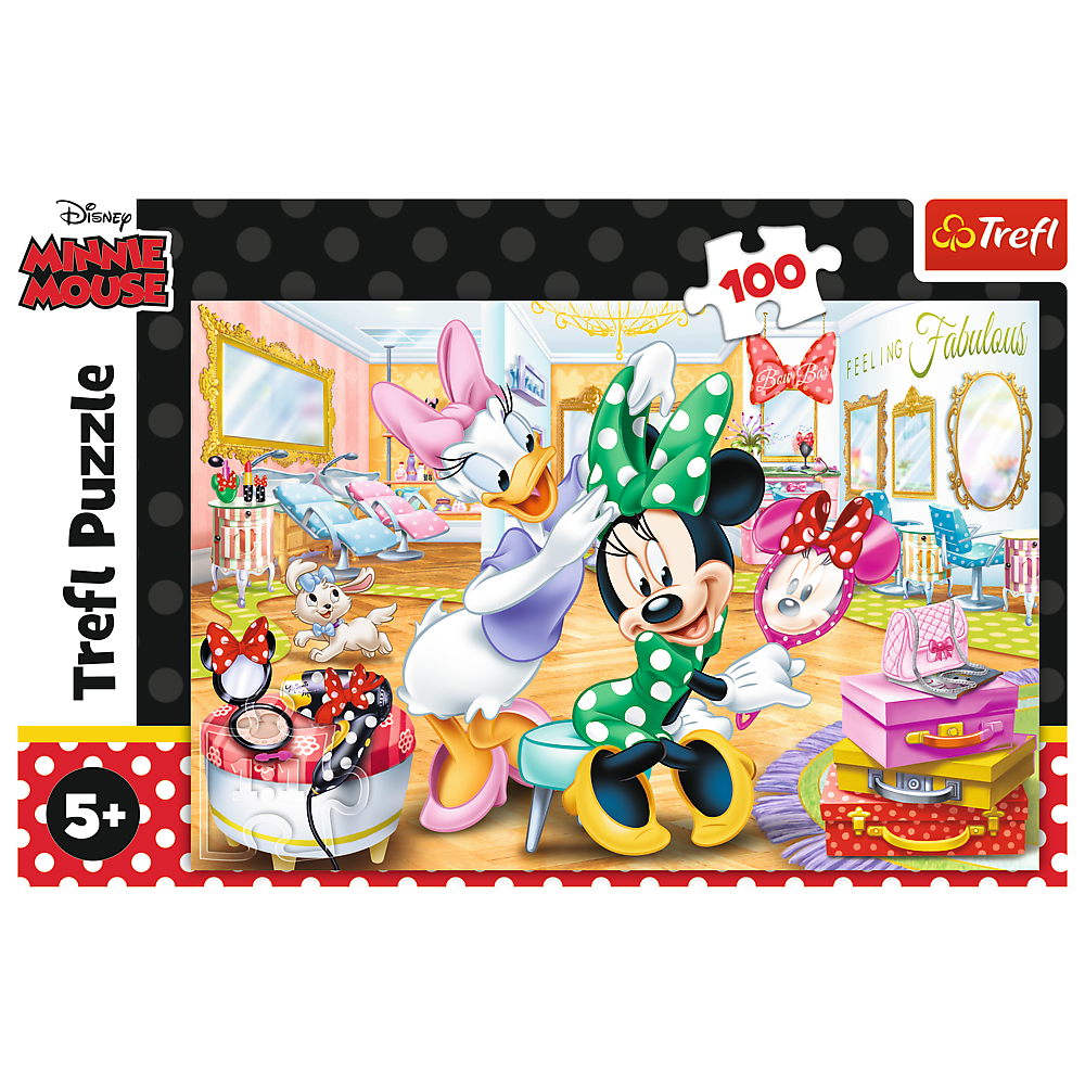 Puzzle 100 dílků Minnie v kosmetickém salonu – Disney Minnie