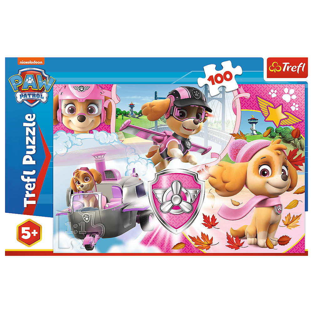 Puzzle 100 dílků Skye v akci – Paw Patrol Trefl 16368