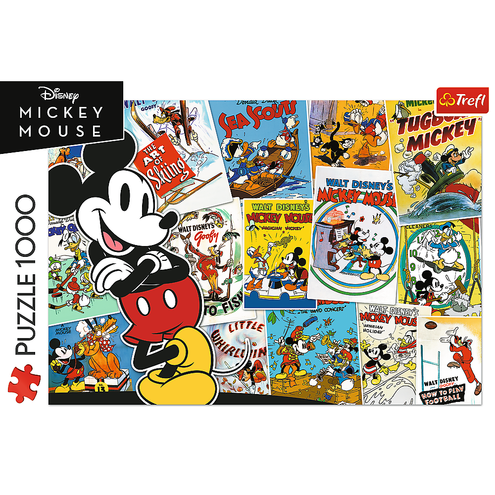 Puzzle 1000 dílků Disney Mickey Mouse svět – Trefl 10741