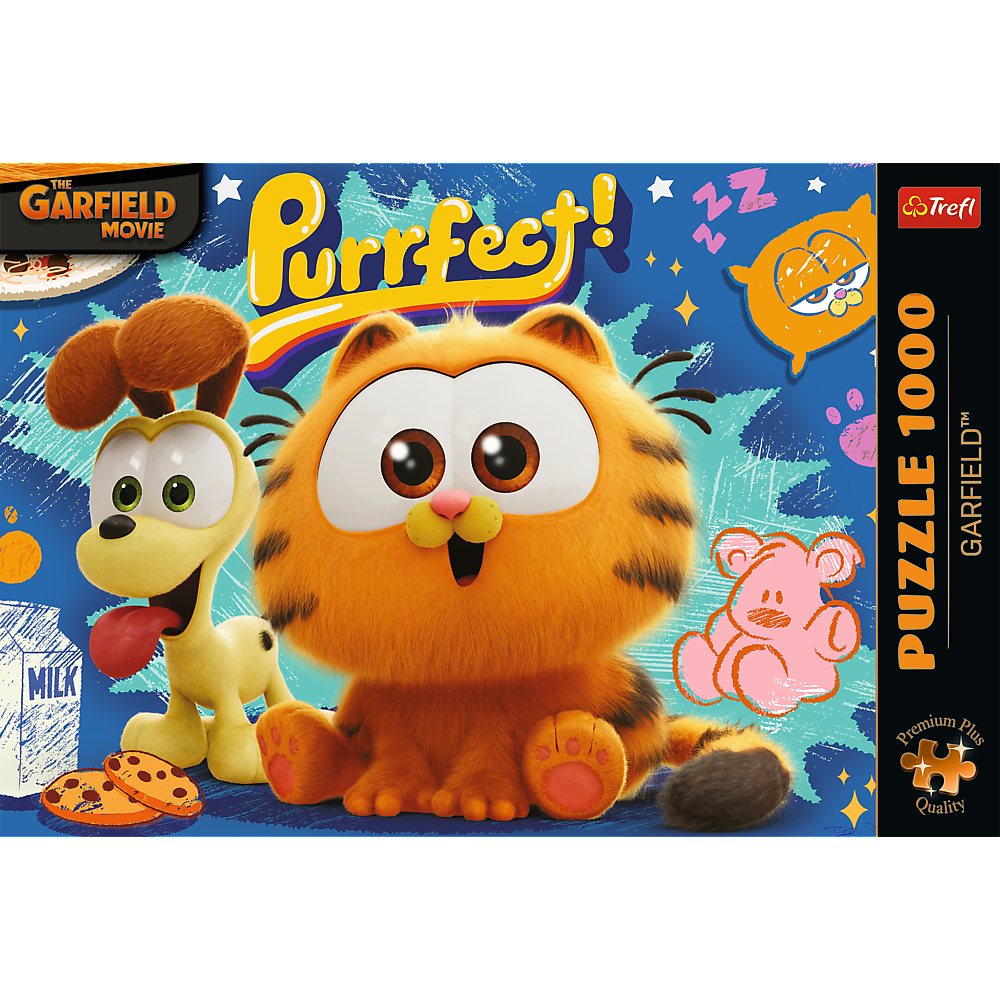 Puzzle 1000 dílků Garfield – s plakátem | Trefl Premium