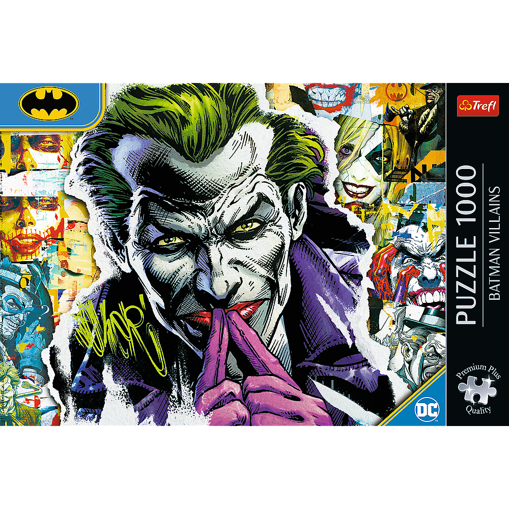 Puzzle 1000 dílků Joker Batman s plakátem – Trefl Premium Plus
