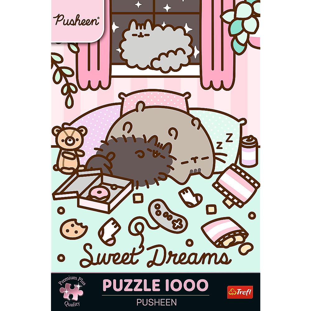 Puzzle 1000 dílků Pusheen spící kočka – Premium Plus | Trefl