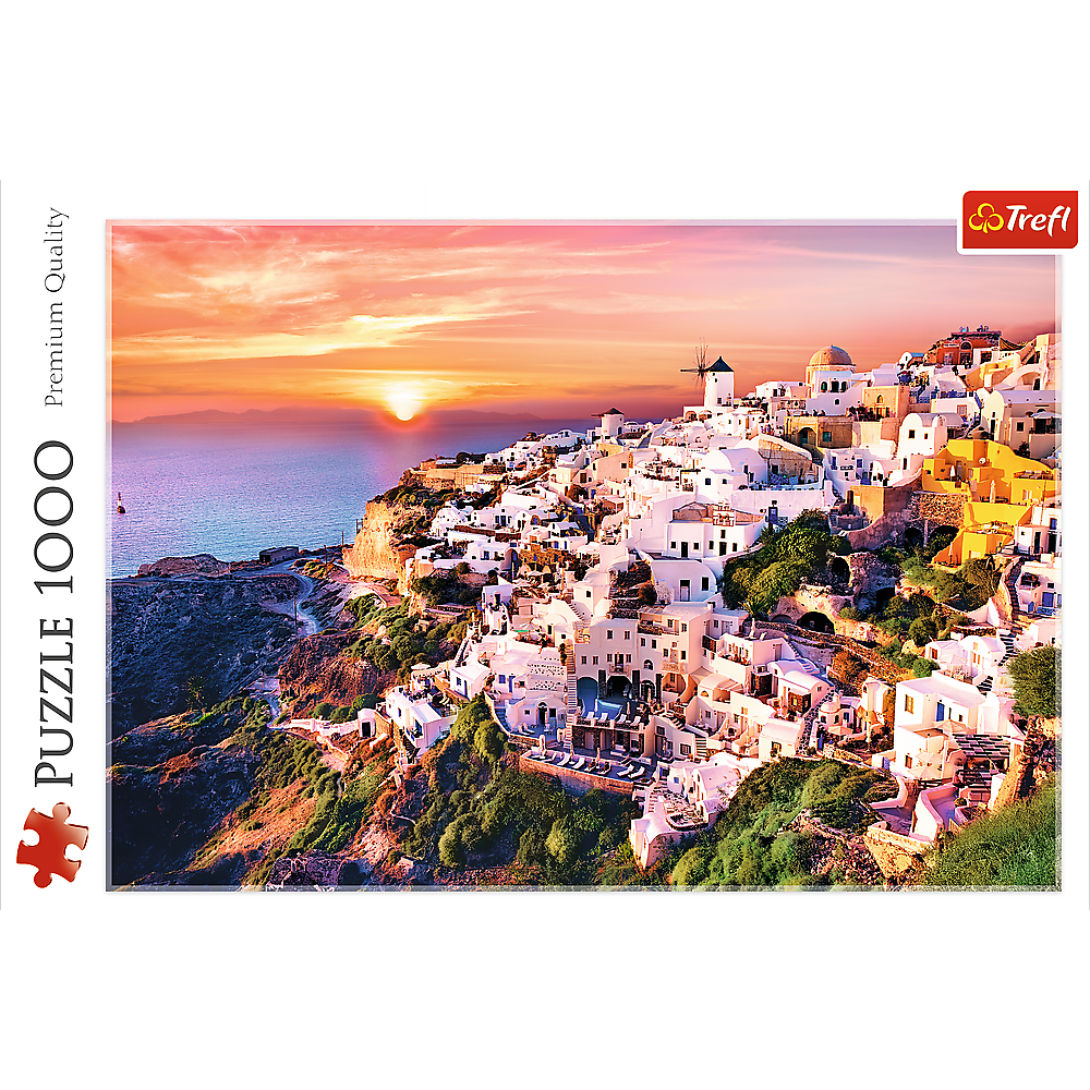 Puzzle 1000 dílků západ slunce Santorini 68x48cm | Trefl
