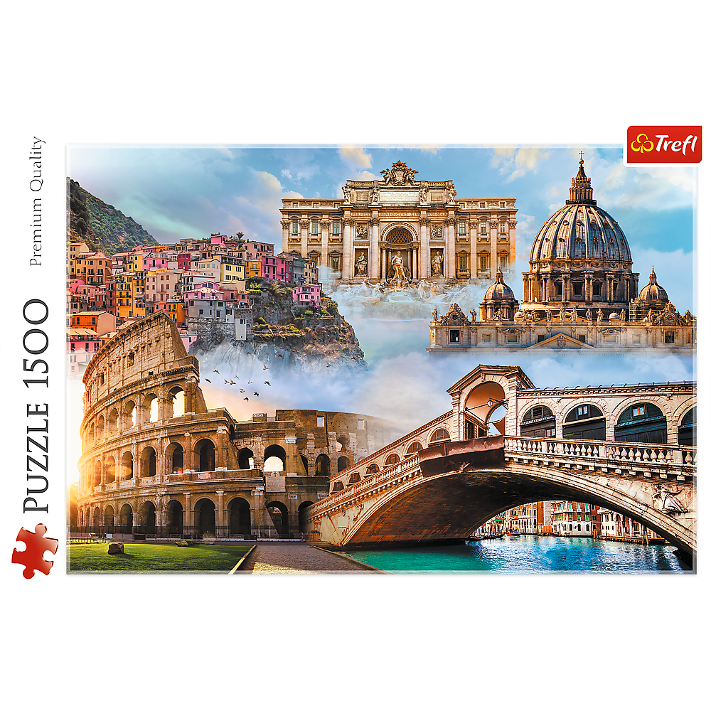 Puzzle 1500 dílků Oblíbená místa Itálie – 85x58 cm | Trefl