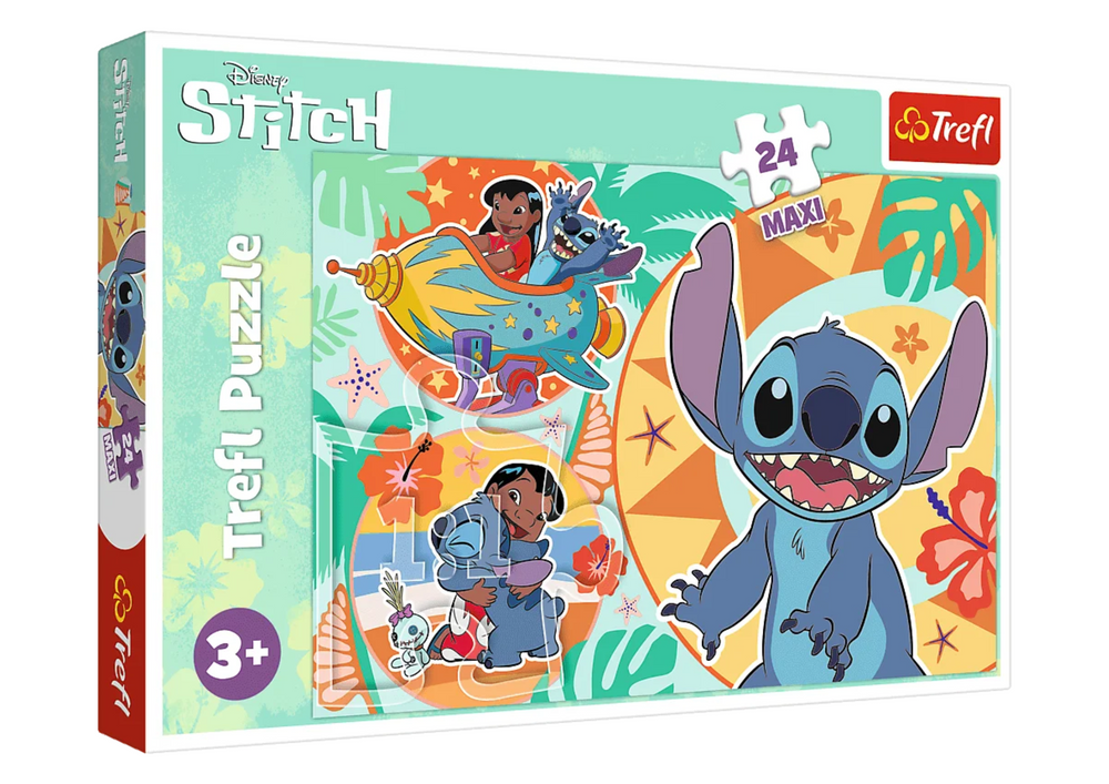 Puzzle 24 dílků Maxi veselý den – Disney Lilo and Stitch