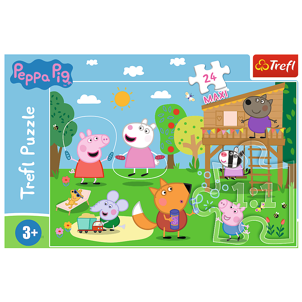 Puzzle 24 dílků maxi Zábava na louce – Peppa Pig