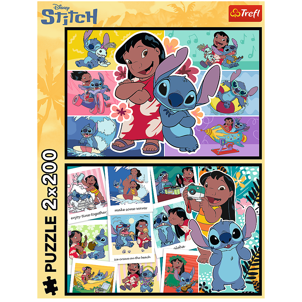 Puzzle 2x200 dílků Veselý život Stitche – Disney Lilo and Stitch
