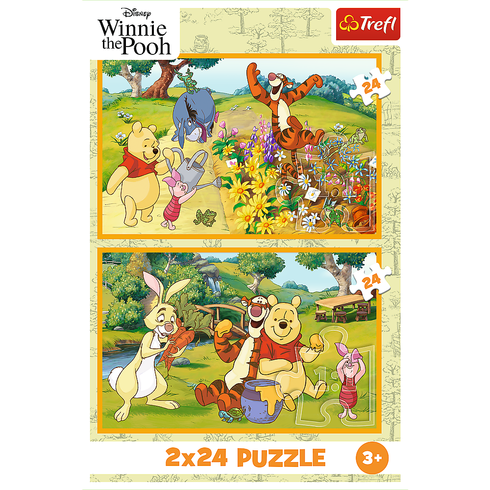 Puzzle 2x24 dílků Den v zahradě – Disney Winnie the Pooh Trefl