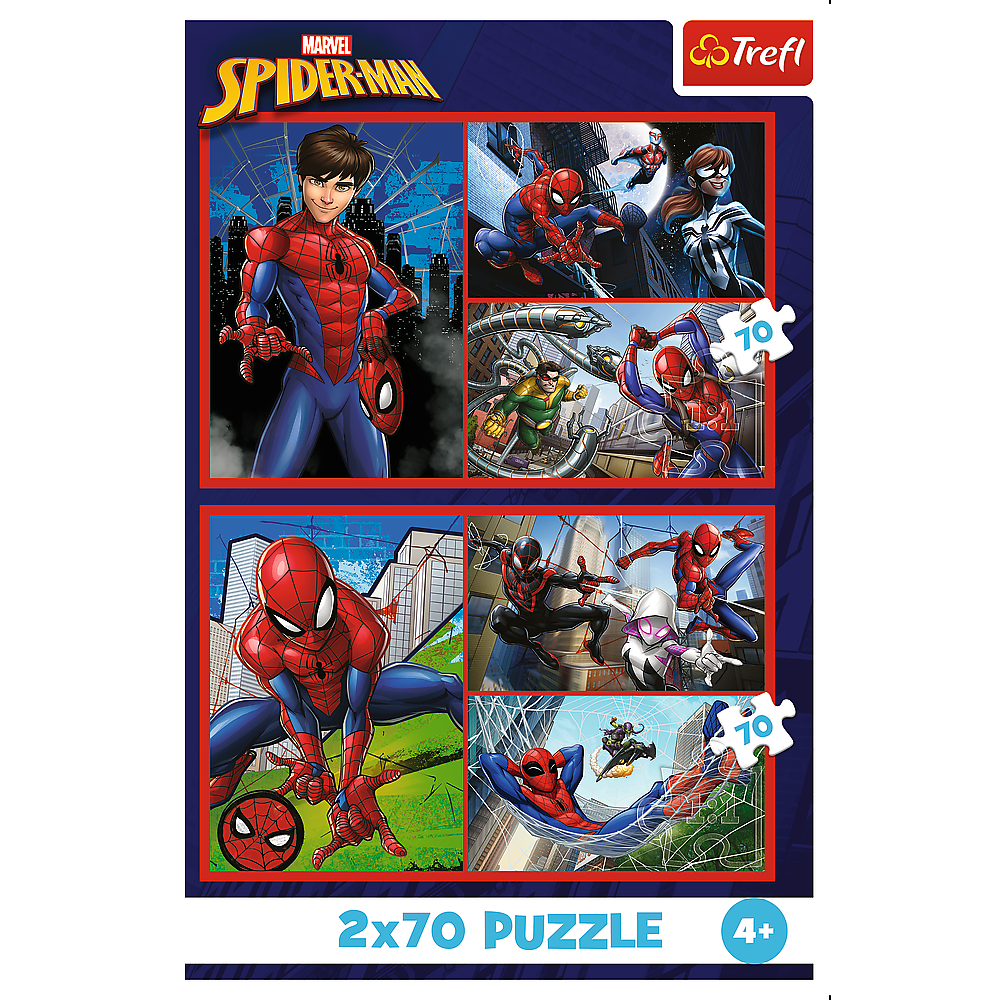 Puzzle 2x70 dílků Spiderman pavoučí příběhy – Disney Marvel Trefl