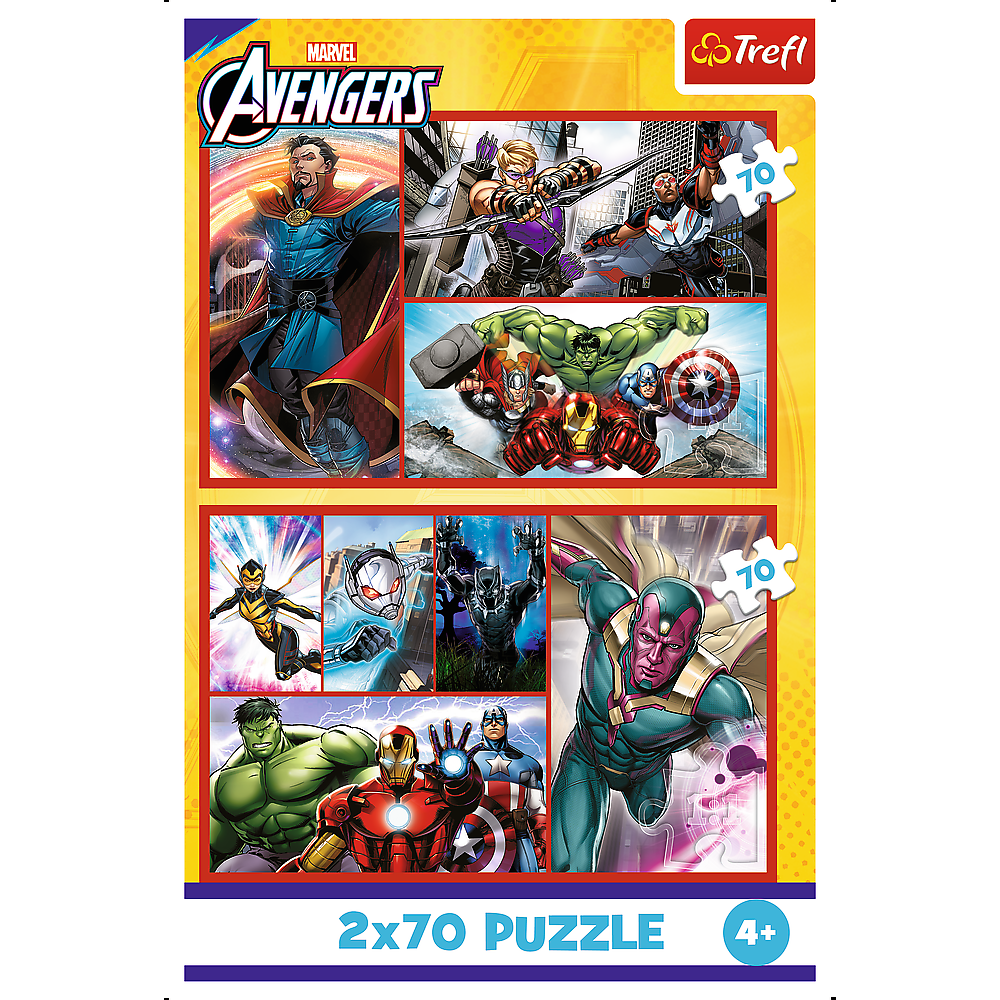 Puzzle 2x70 dílků Staň se hrdinou Marvel Avengers – Trefl