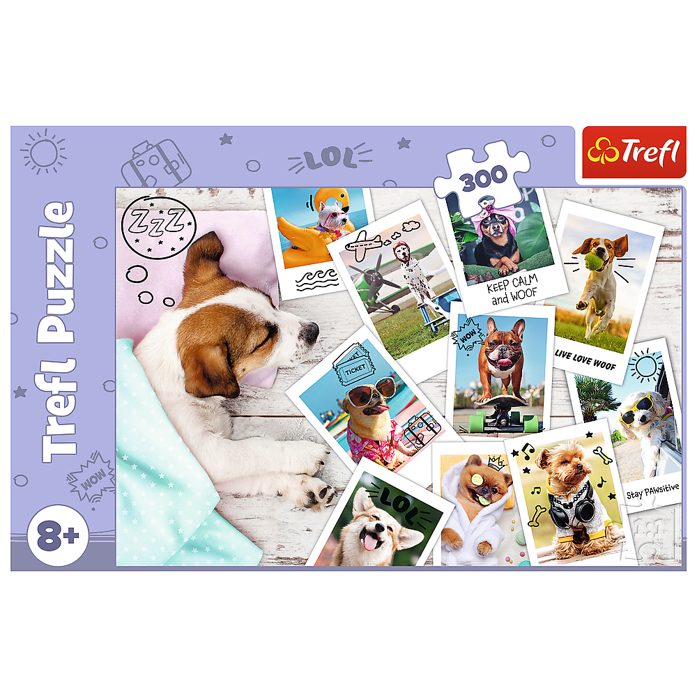Puzzle 300 dílků Fotky z dovolené pejsci – Trefl 23003