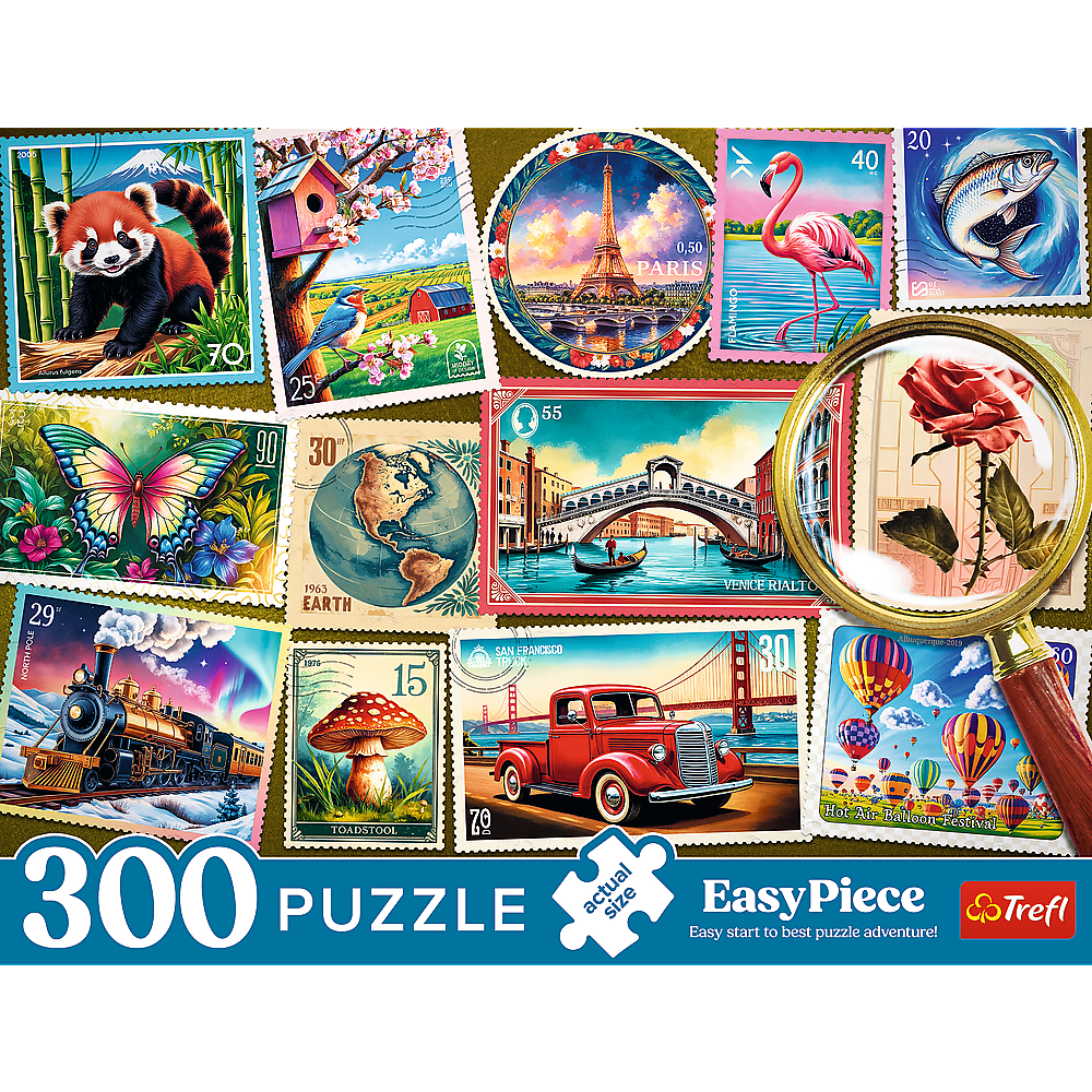 Puzzle 300 dílků poštovní známky velké díly – Trefl