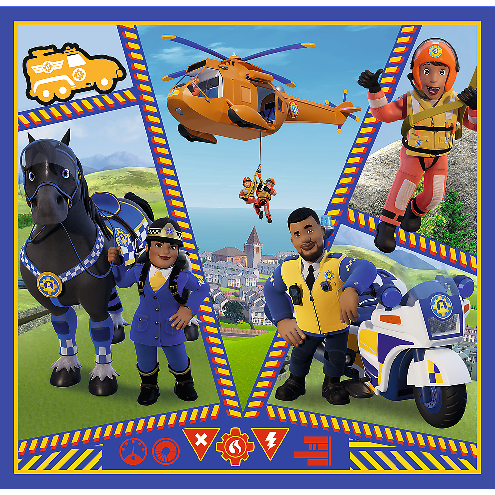 Puzzle 3v1 Hasič Sam pro děti 20 36 dílků – Trefl