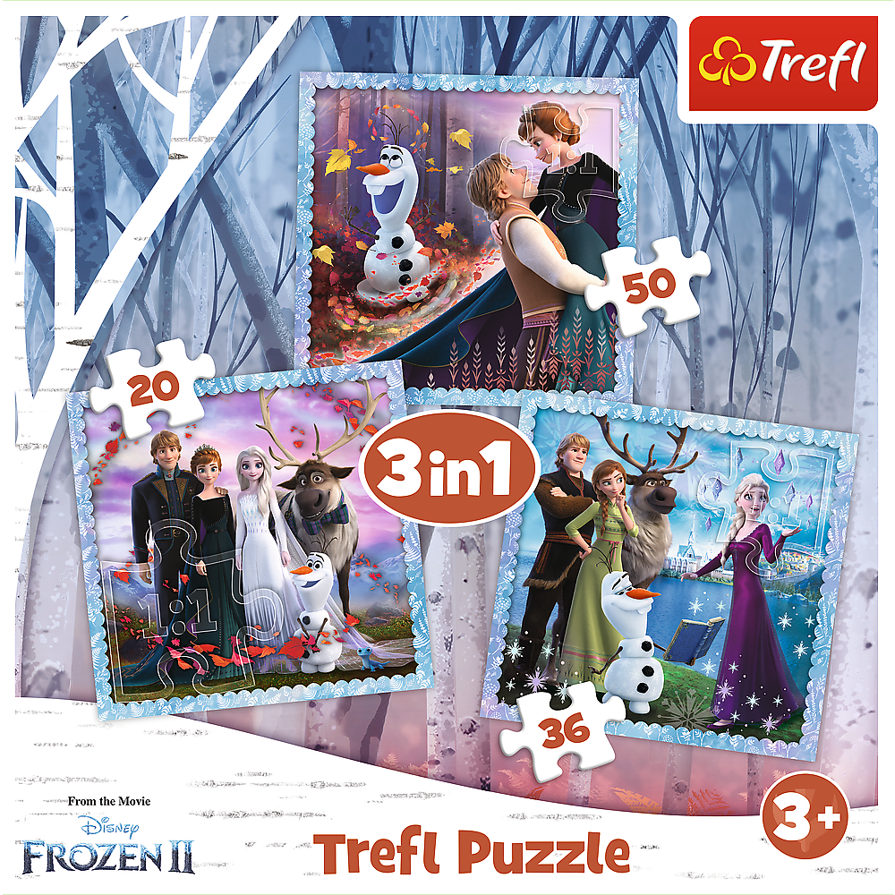 Puzzle 3v1 Ledové království Kouzelný příběh – Trefl 34853