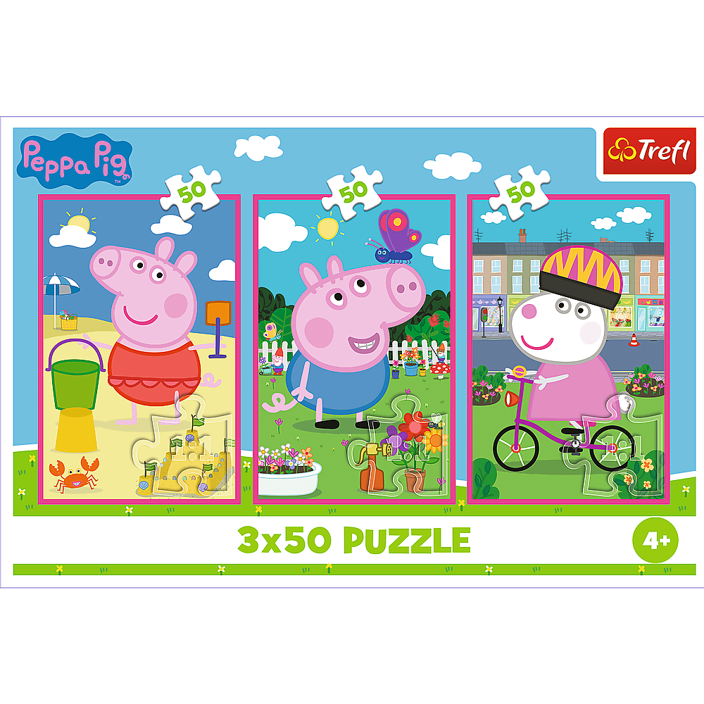 Puzzle 3x50 dílků Síla přátelství Prasátko Peppa – Trefl