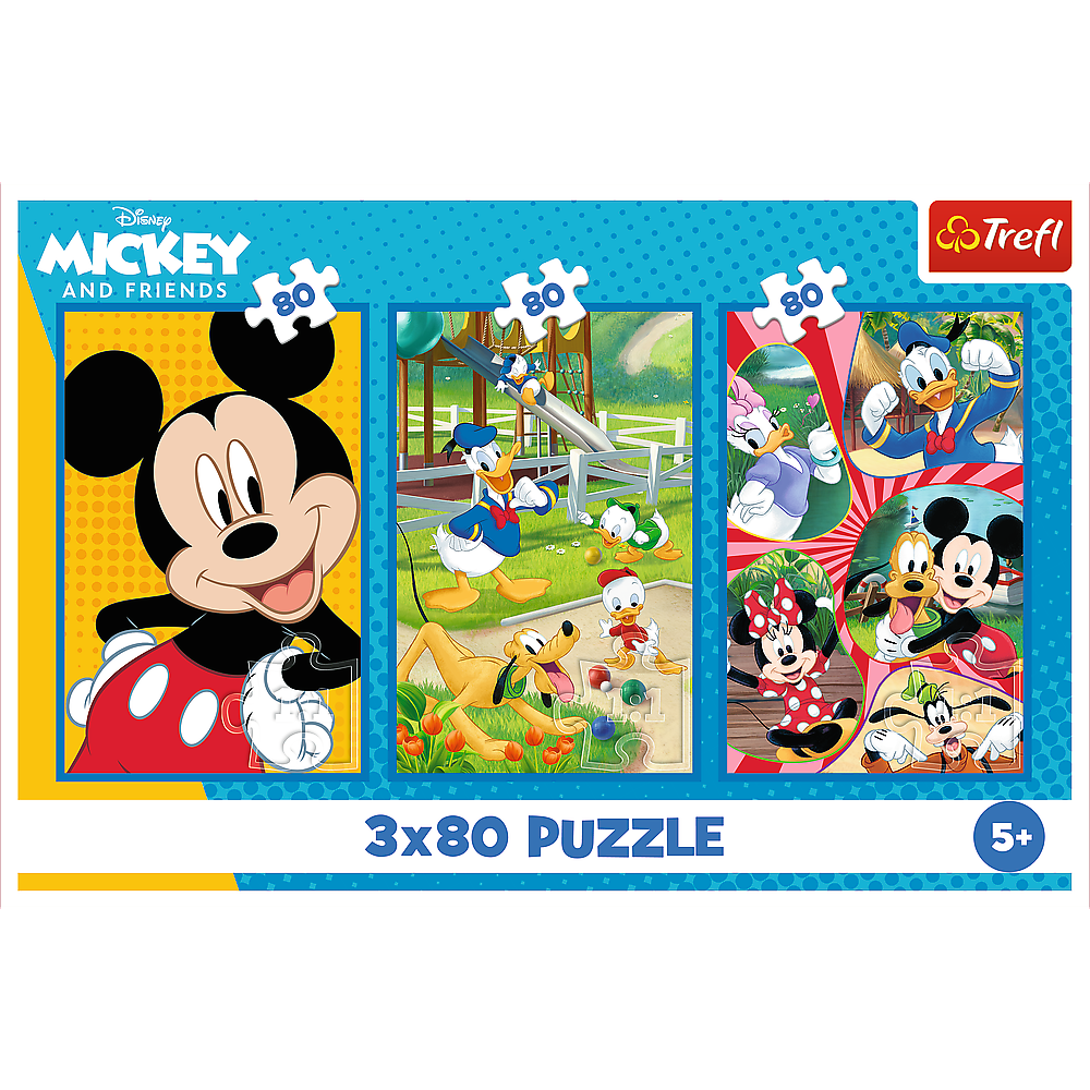Puzzle 3x80 dílků Mickey Mouse – dětské puzzle | Trefl
