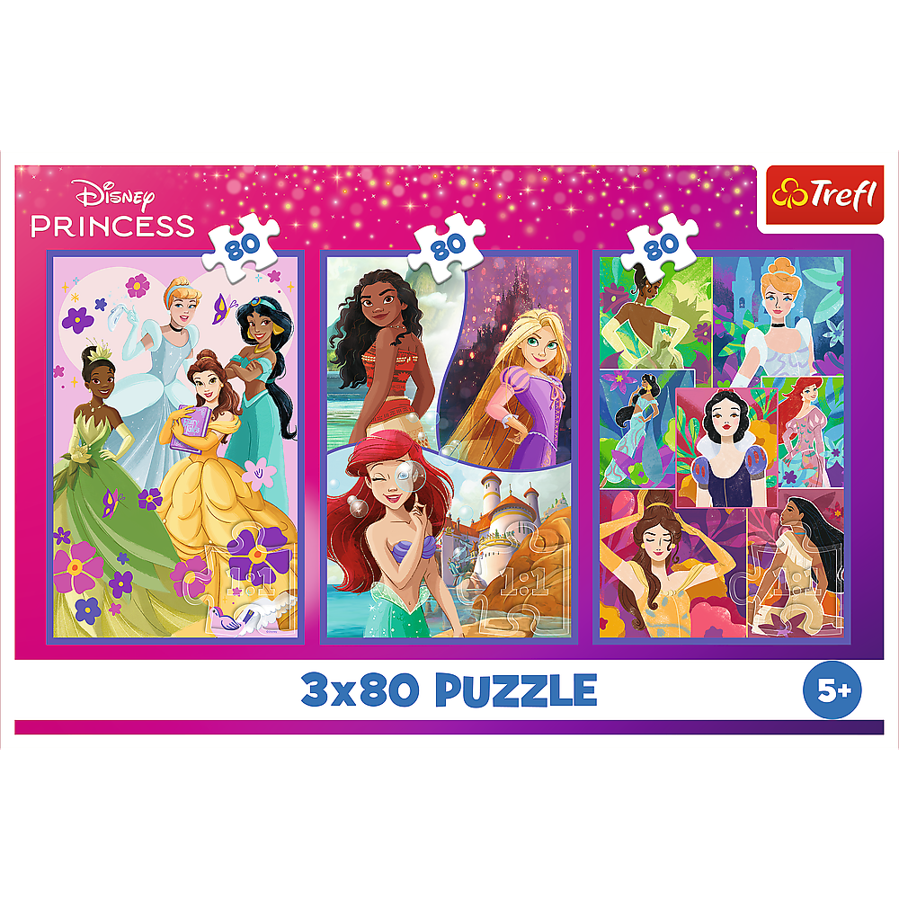 Puzzle 3x80 dílků Princezny kamarádky – Disney Princess Trefl