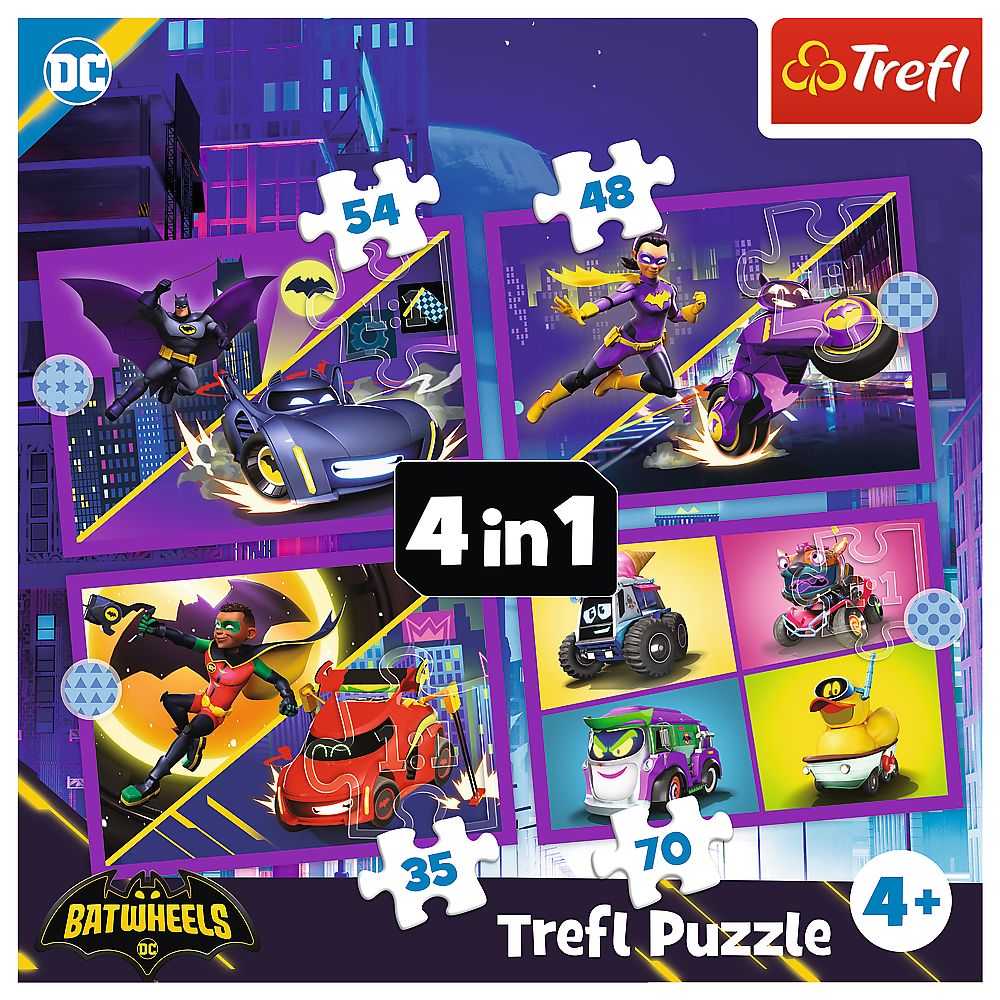 Puzzle 4v1 Batwheels pro děti – Warner Batwheels 34658