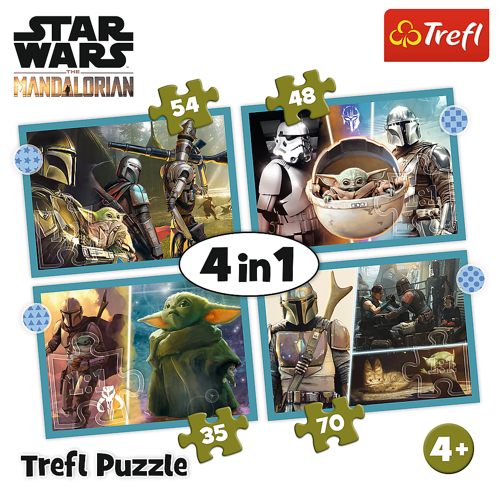 Puzzle 4v1 Mandalorian pro děti 35 70 dílků – Trefl
