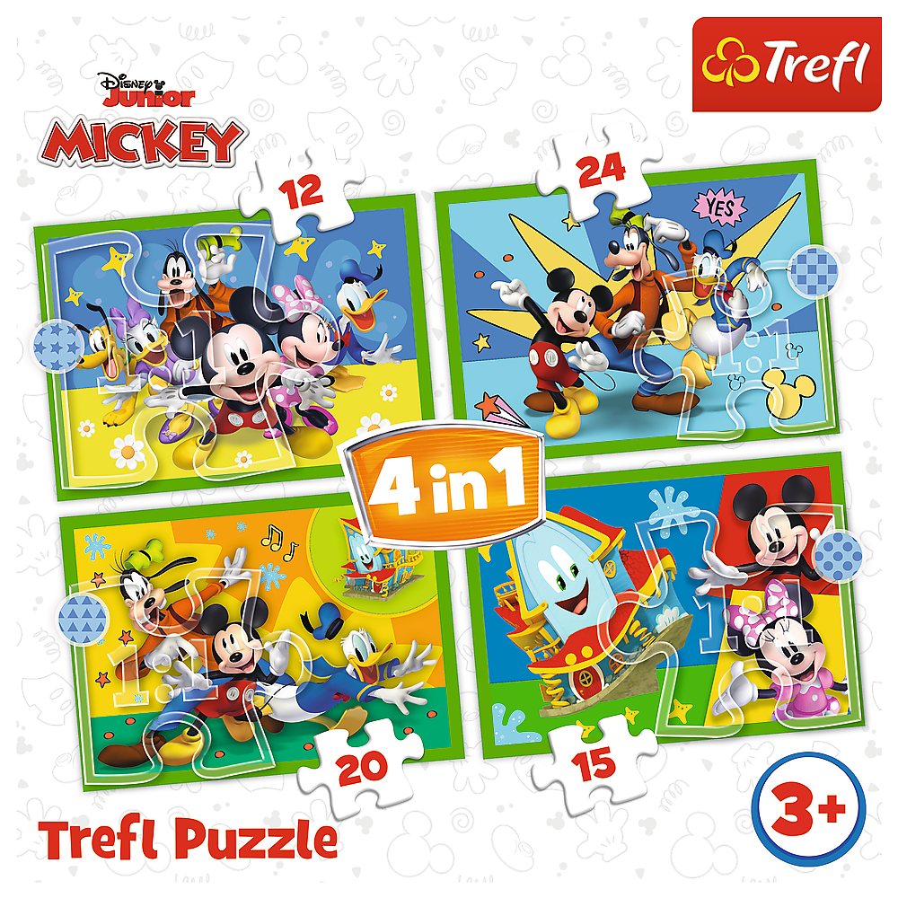 Puzzle 4v1 Myšák Mickey a přátelé 12 24 dílků – Trefl