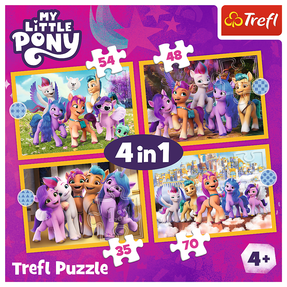 Puzzle 4v1 Poznej poníky – My Little Pony Trefl 34624