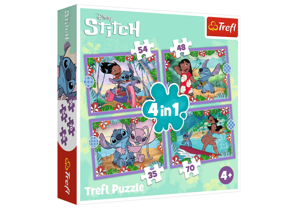 Puzzle 4v1 Šílený den Lilo a Stitch – Disney