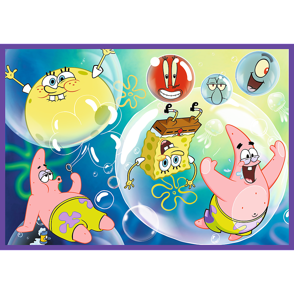 Puzzle 4x250 dílků Šílený svět SpongeBoba – Trefl 13342
