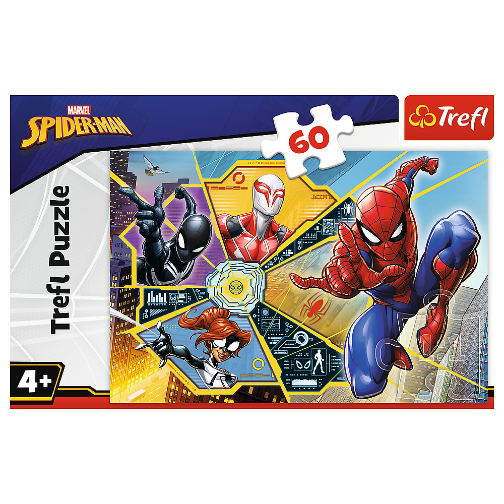 Puzzle 60 dílků Spiderman v síti – Disney Marvel Trefl