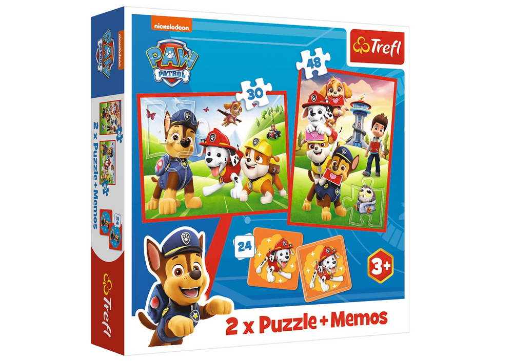 Puzzle + Memos 2v1 Paw Patrol Psi Patrol Psí tým v akci – Trefl