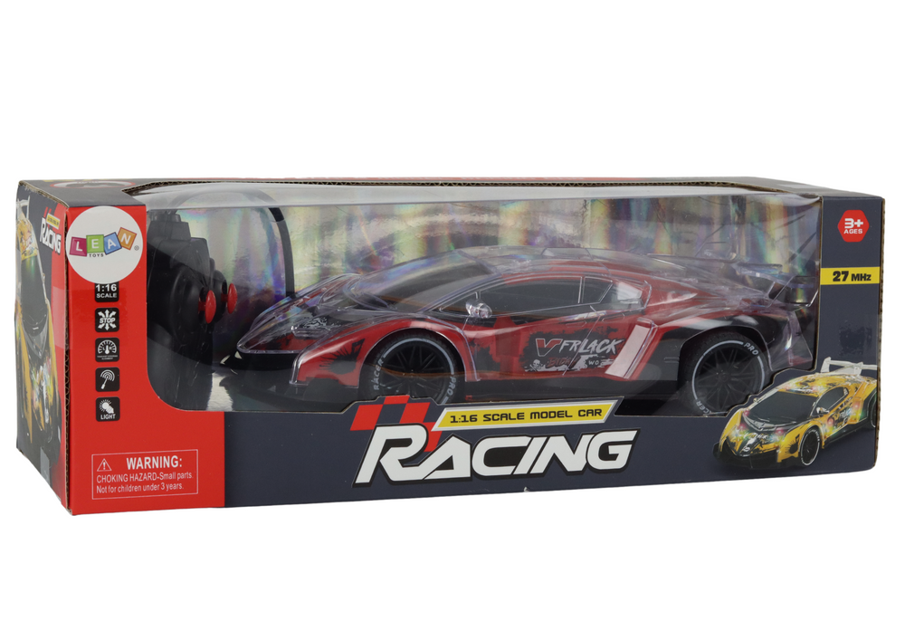 RC auto 1:16 se světly – sportovní dálkové ovládání | červené