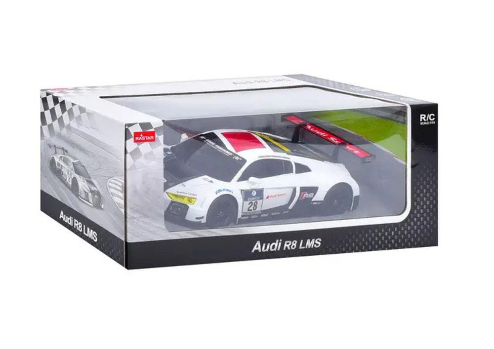 RC auto 1:24 sportovní s dálkovým ovládáním AUDI R8 LMS bílo černé