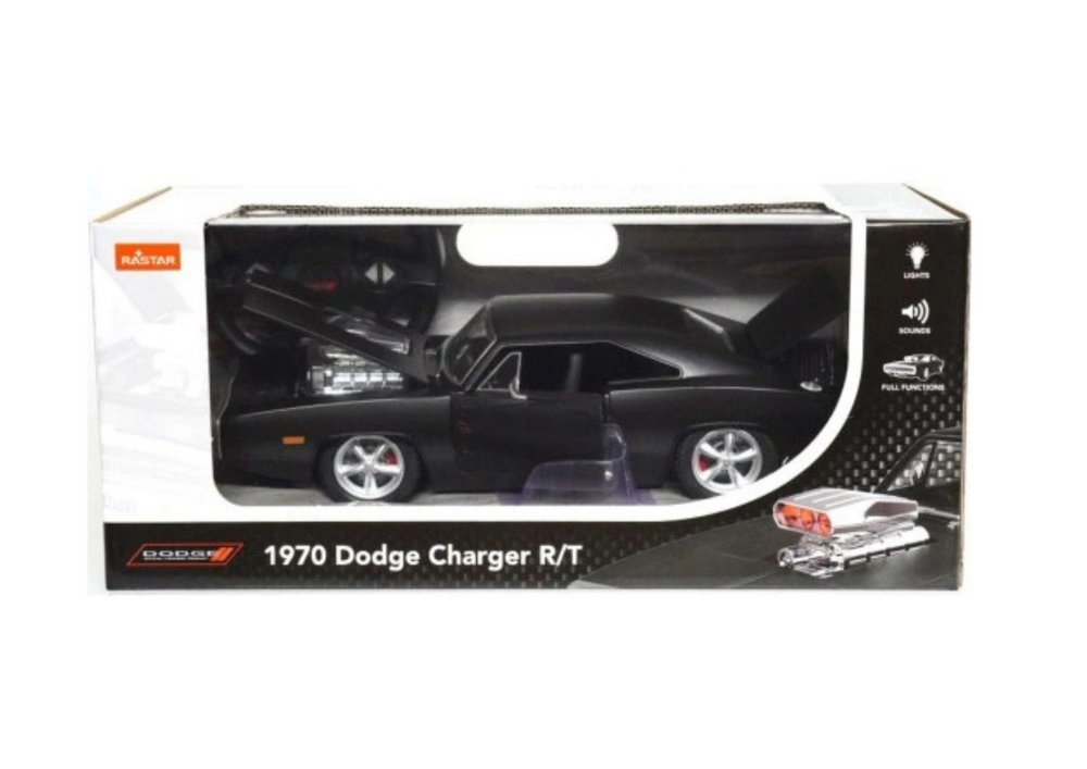 RC auto Dodge Charger R/T 1:16 s otevíratelnými prvky – černé