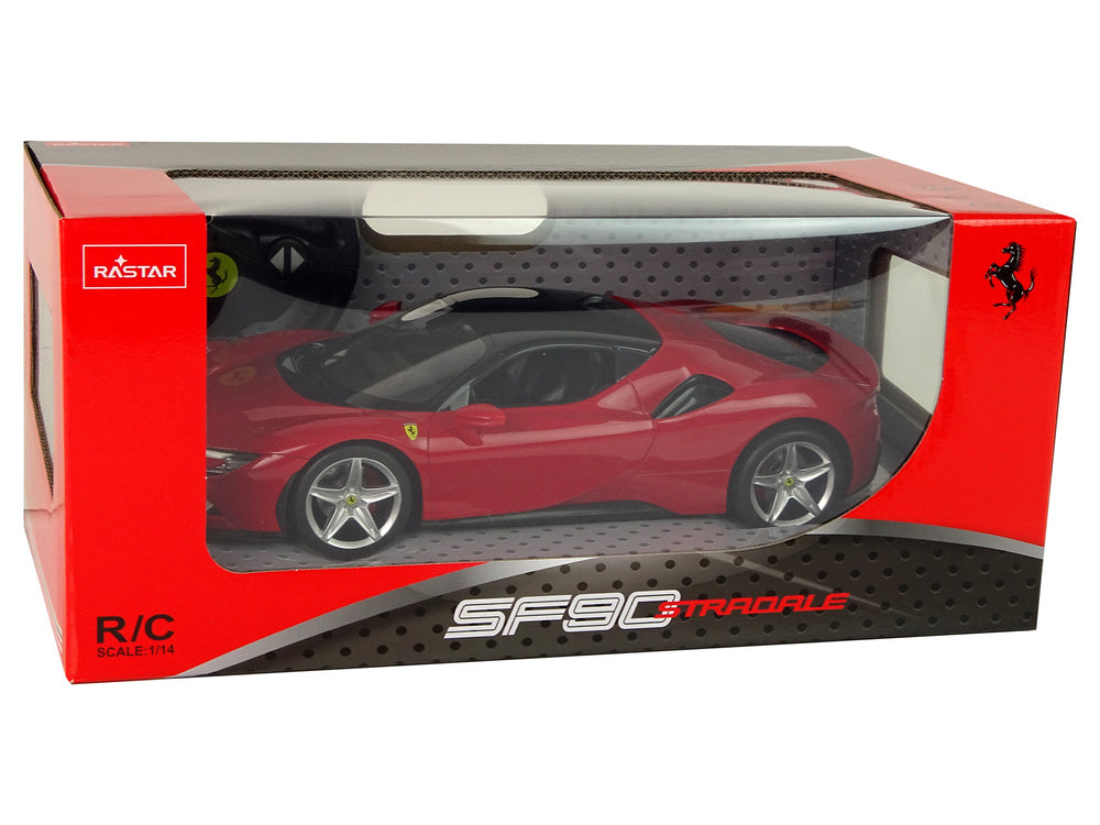 RC auto Ferrari SF90 1:14 s pilotem a světly – Rastar červené
