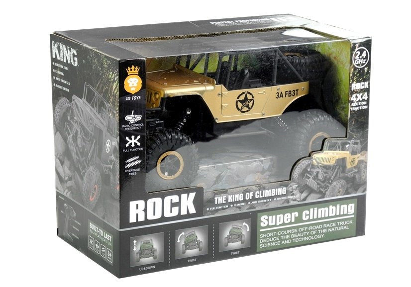 RC auto Jeep 1:18 s pohonem 4x4 a dobíjecí baterií zlaté