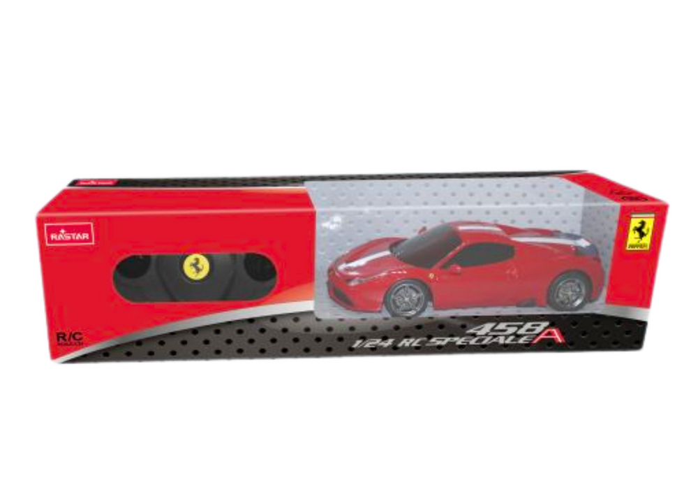 RC auto na dálkové ovládání 1:24 s pilotem Ferrari 458 červené