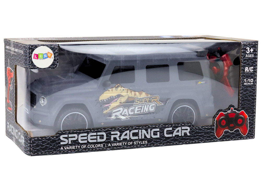 RC auto na dálkové ovládání s dinosaurem 1:10 šedé