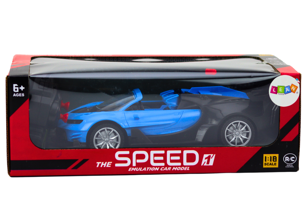 RC auto sportovní na dálkové ovládání 1:18 s LED světly modré
