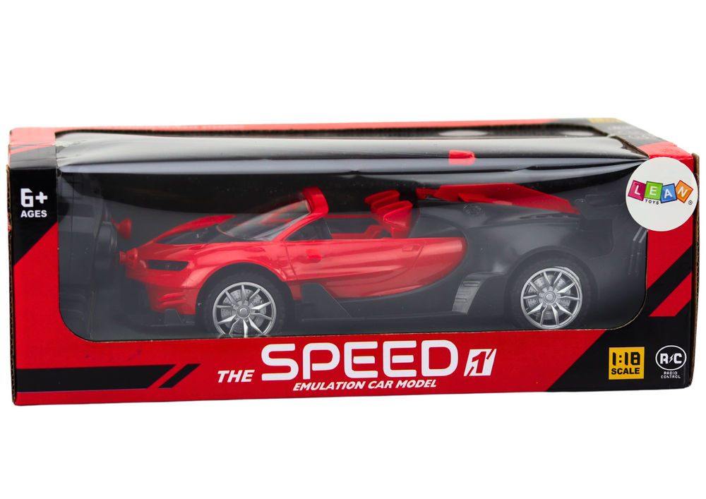 RC auto sportovní na dálkové ovládání 1:18 se světly červené