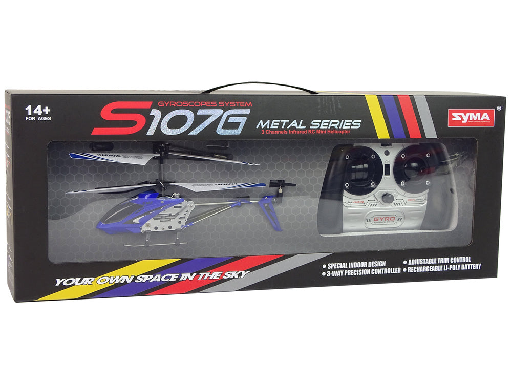 RC helikoptéra s gyroskopem – SYMA S107G modrá