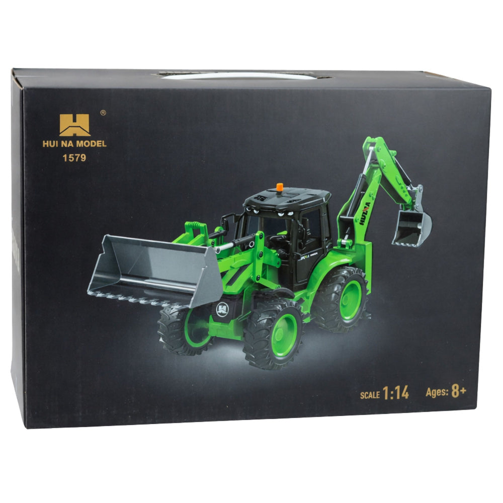RC koparko-nakladač s osvětlením a zvuky pro děti od 8 let – Huina