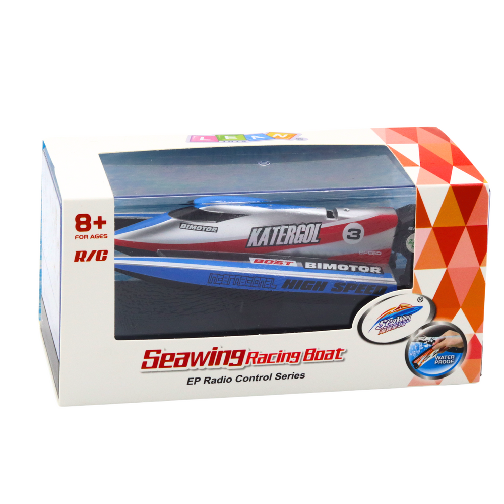 RC motorový člun na dálkové ovládání 2.4GHz modro stříbrný 14cm