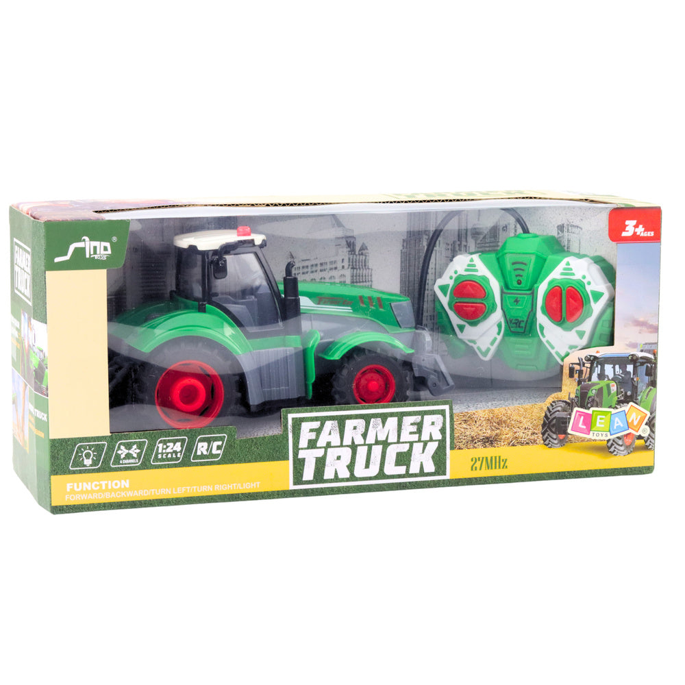 RC traktor na dálkové ovládání – s LED světly 1:24 | zelený