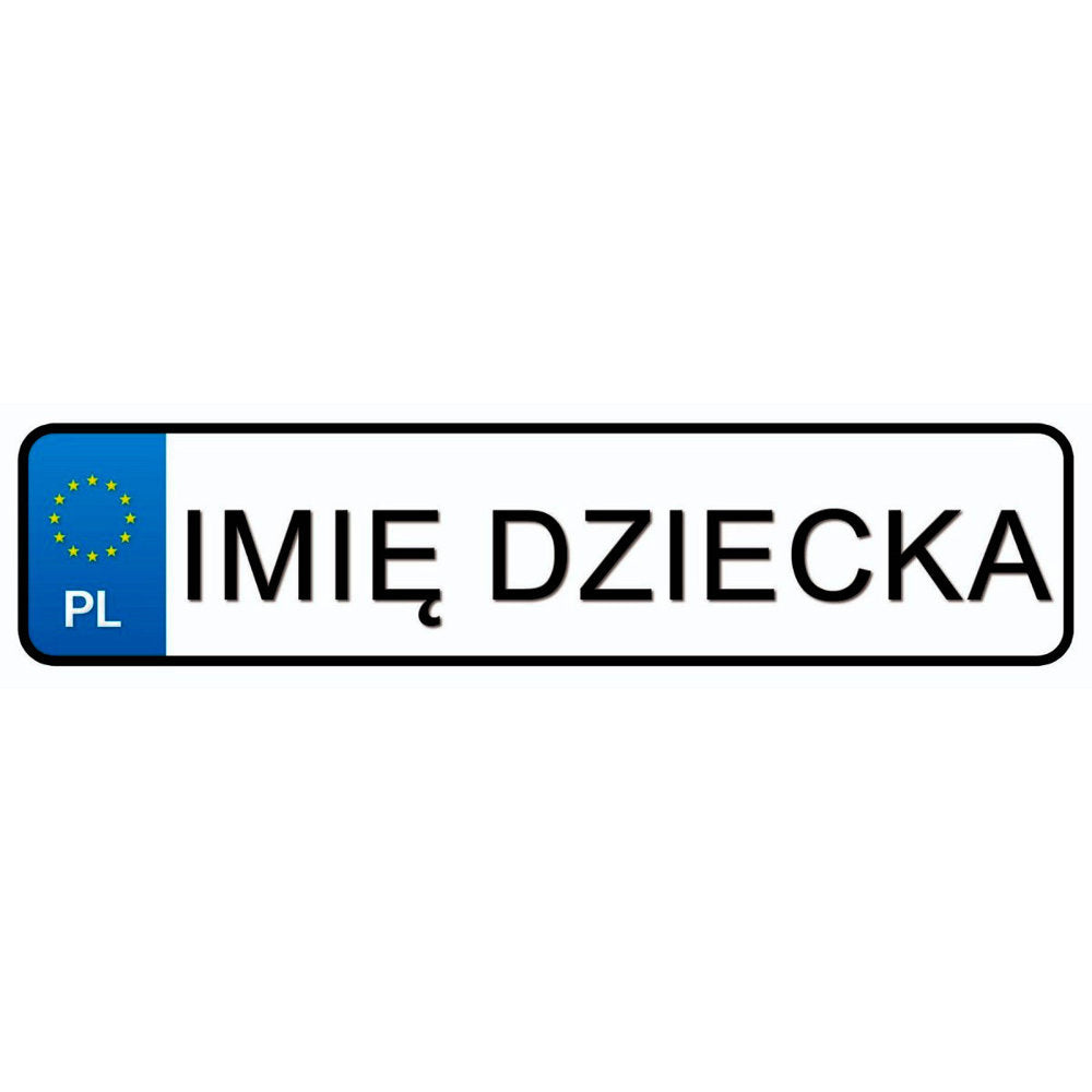 Registrační značky se jménem dítěte na elektrické autíčko